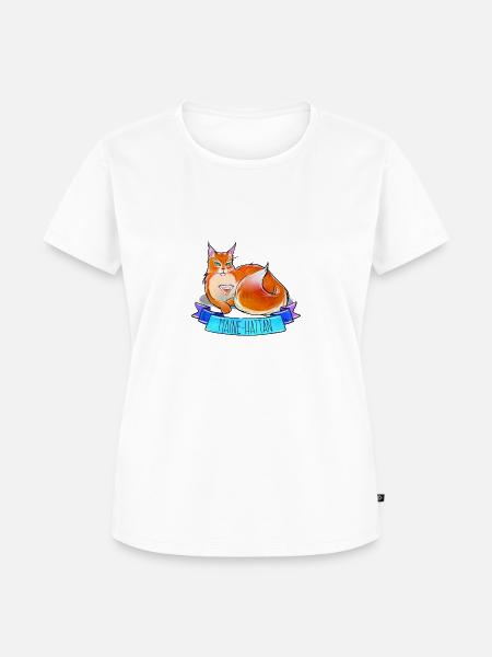 Manhatten + Katze = Mainehatten - Frauen Premium Bio T-Shirt - Weiß