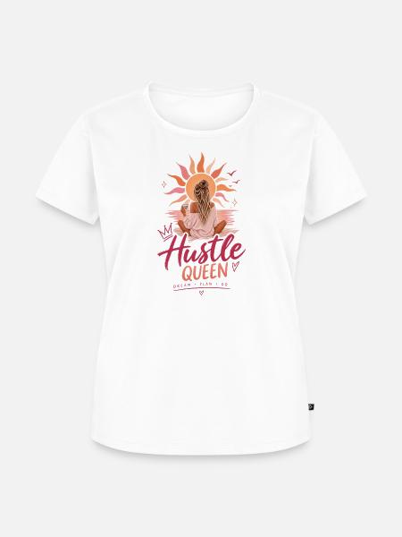 Königin Hustle Sonnenrosa - Frauen Premium Bio T-Shirt - Weiß