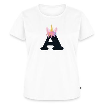 Unicorn Letter Rainbow Style "A" | be unique - Women's Premium Organic T-shirt - white - Front - AI Model Female 172 dark (172cm)