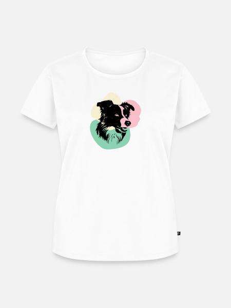 Border Collie Kopf 2 - Frauen Premium Bio T-Shirt - Weiß