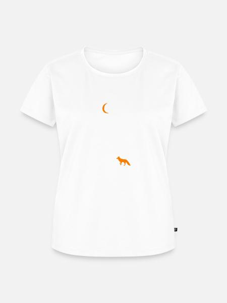 Fuchs im Wald bei Nacht - Frauen Premium Bio T-Shirt - Weiß