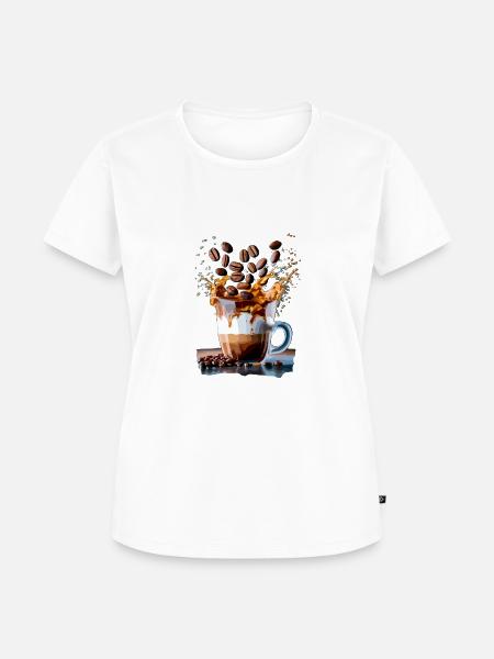 CAFÉ - Frauen Premium Bio T-Shirt - Weiß