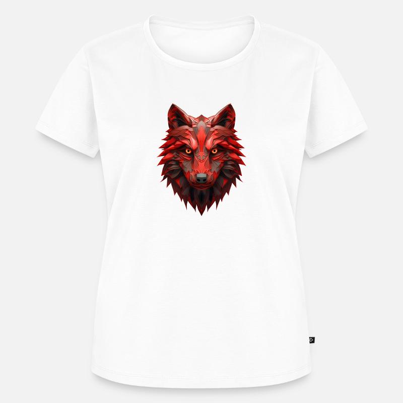 Red Wolf - Women's Premium Organic T-shirt - white