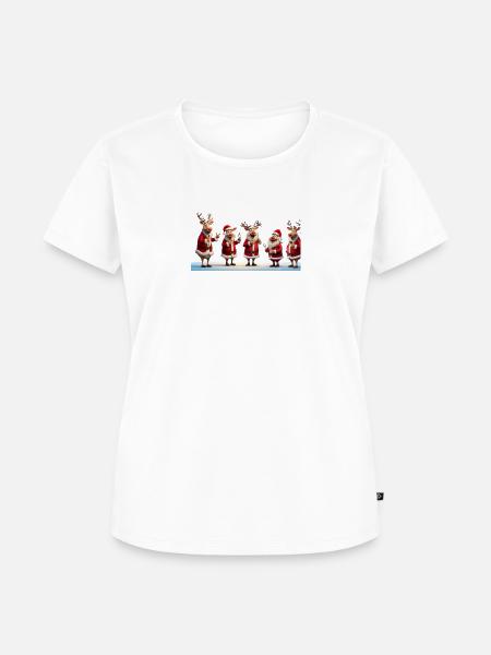 Weihnachtsmann Rentiere - Frauen Premium Bio T-Shirt - Weiß