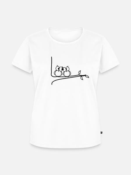 verliebte Eulen - Frauen Premium Bio T-Shirt - Weiß