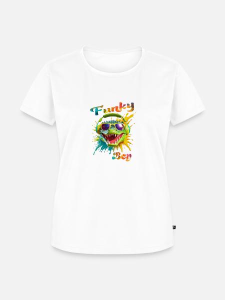 Funky Boy Krokodil - Frauen Premium Bio T-Shirt - Weiß