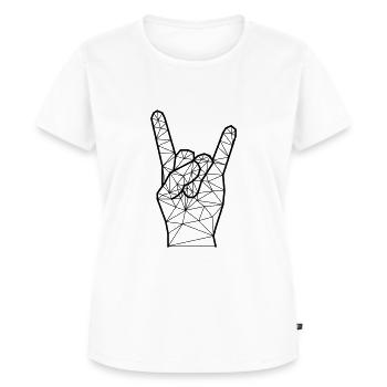 main rock'n'roll géométrique - T-shirt Premium bio Femme - blanc - Devant - AI Model Female 172 dark (172cm)
