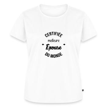 Epoux Mari Mariage Femme Wedding Amour Love - Women's Premium Organic T-shirt - white - Front - AI Model Female 172 dark (172cm)