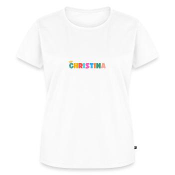 Christina! Personnalisable - T-shirt Premium bio Femme - blanc - Devant - AI Model Female 172 dark (172cm)