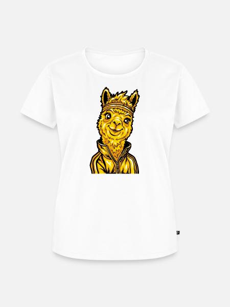 Alpaka Junge Tierliebe - Frauen Premium Bio T-Shirt - Weiß