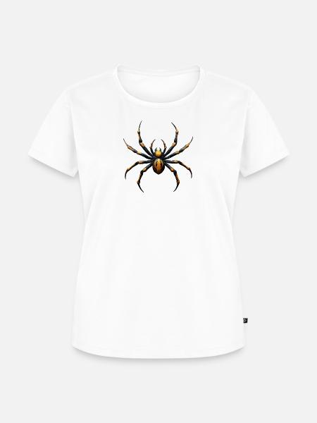 Spinne Giftig Gelb Schwarz - Frauen Premium Bio T-Shirt - Weiß