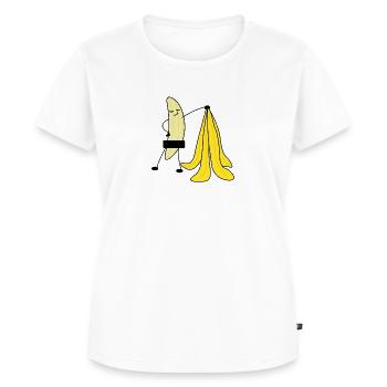 Crazy Banana, Banane lustige Bilder zensiert - Frauen Premium Bio T-Shirt - Weiß - Vorne - AI Model Female 172 dark (172cm)