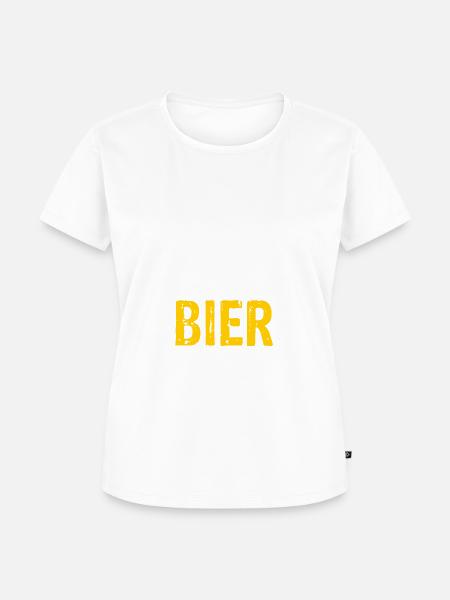 Nur hier für's BIER - Frauen Premium Bio T-Shirt - Weiß