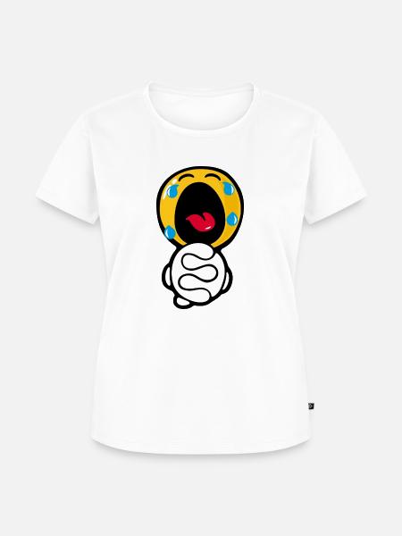 Smiley Desperate - Frauen Premium Bio T-Shirt - Weiß