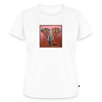 Éléphant papillon - T-shirt Premium bio Femme - blanc - Devant - AI Model Female 172 dark (172cm)