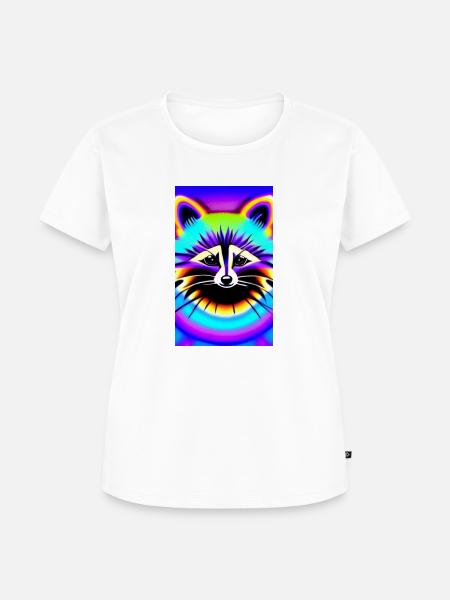 Psychedelischer Waschbär 01 - Frauen Premium Bio T-Shirt - Weiß