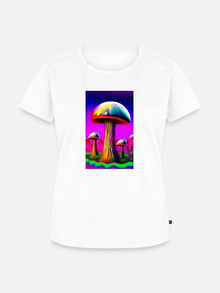 Trippy Mushroom - Frauen Premium Bio T-Shirt - Weiß