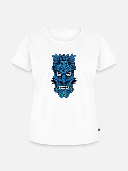 Hawaii Totem Blue - Frauen Premium Bio T-Shirt - Weiß