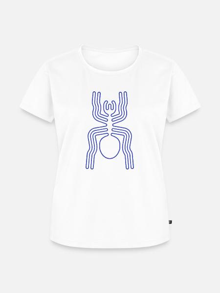 Nazca-Spinne Blau - Frauen Premium Bio T-Shirt - Weiß