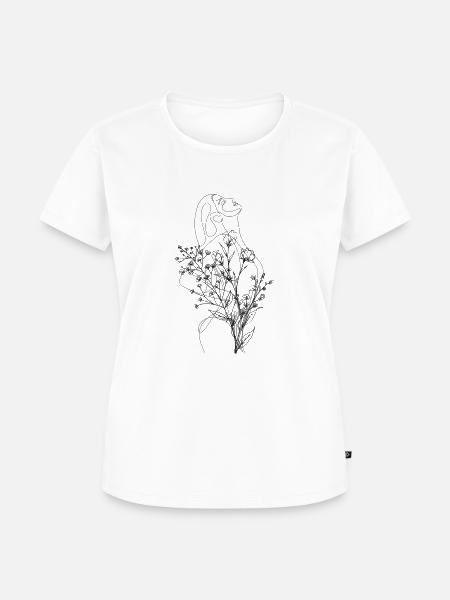 Frau Blumen Selbstvertrauen - Frauen Premium Bio T-Shirt - Weiß