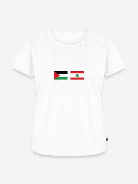 Palestine Lebanon Flag - Frauen Premium Bio T-Shirt - Weiß