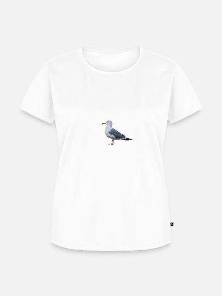 Möwe Mit Heul Leise Text - Frauen Premium Bio T-Shirt - Weiß