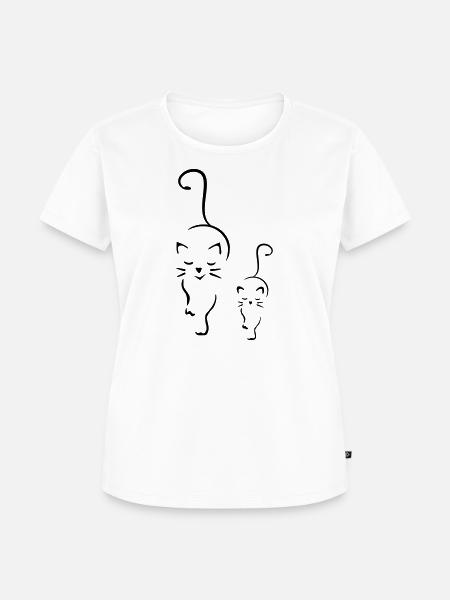 Katzen- & Kätzchen Motiv - Frauen Premium Bio T-Shirt - Weiß