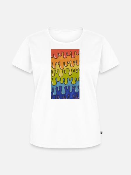 Buntes Regenbogen Schleim Muster - Slime Art - Frauen Premium Bio T-Shirt - Weiß