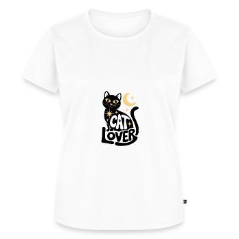 Katzenliebhaber Mond Nachtzauber - Frauen Premium Bio T-Shirt - Weiß - Vorne - AI Model Female 172 dark (172cm)
