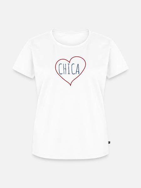Chica Herz - Frauen Premium Bio T-Shirt - Weiß