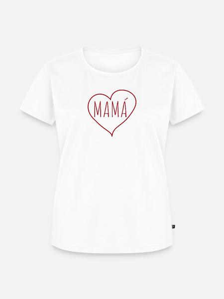 Mamà Herz - Frauen Premium Bio T-Shirt - Weiß