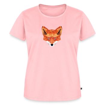Fuchs Low Poly Design Wild Wald Tier Kopf - Frauen Premium Bio T-Shirt - Rosa - Vorne - AI Model Female 172 dark (172cm)