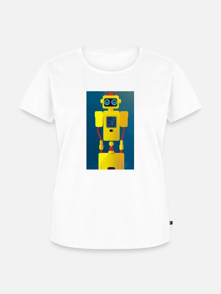 Futuristischer Roboter - Frauen Premium Bio T-Shirt - Weiß