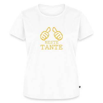 beste tante - Frauen Premium Bio T-Shirt - Weiß - Vorne - AI Model Female 172 dark (172cm)