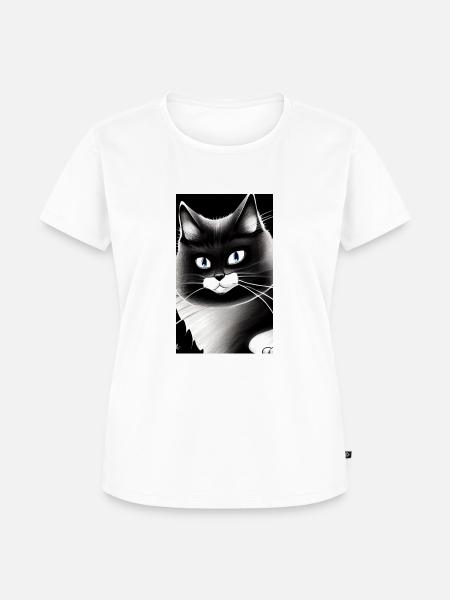 Lächelnde Katze - Frauen Premium Bio T-Shirt - Weiß