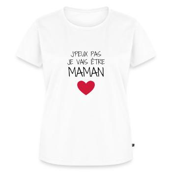 Maman / Fête des Mère / Enfant / Mere / Bébé - T-shirt Premium bio Femme - blanc - Devant - AI Model Female 172 dark (172cm)