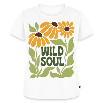 Wild Soul – Ambiance florale rétro - T-shirt Premium bio Femme - blanc - Devant - AI Model Female 172 dark (172cm)