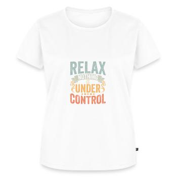 Retro Nothing Is Under Control For Sarcastic Yoga - Frauen Premium Bio T-Shirt - Weiß - Vorne - AI Model Female 172 dark (172cm)