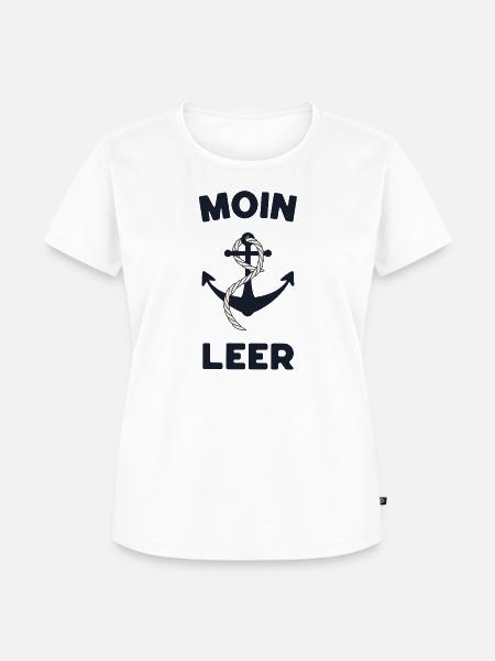 Moin Leer – Maritimes Anker-Design - Frauen Premium Bio T-Shirt - Weiß