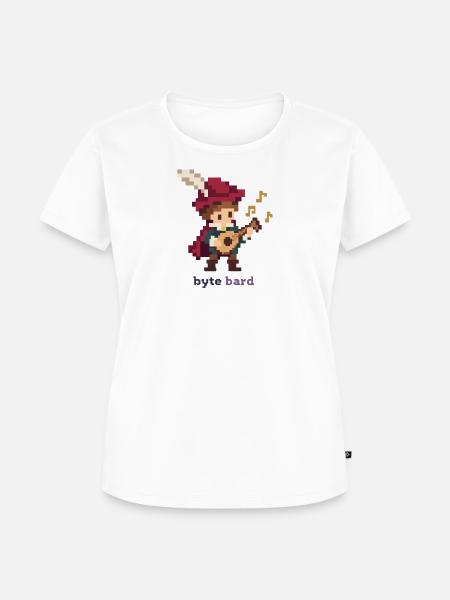 Pixel Barde mit Laute - Frauen Premium Bio T-Shirt - Weiß