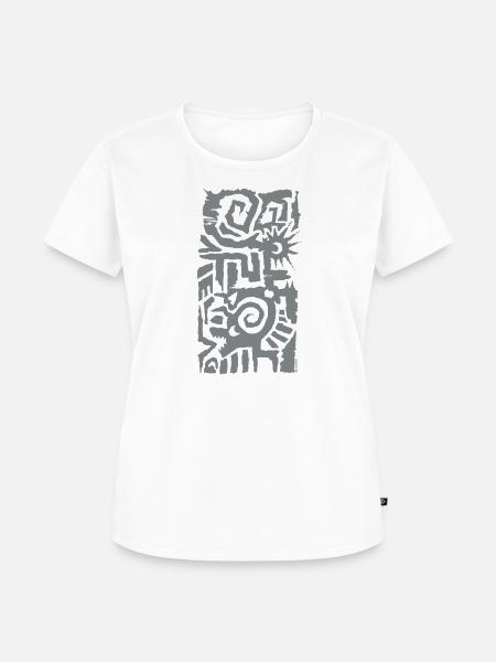 Abstrakte Sonnen-Spiral-Geometrie - Frauen Premium Bio T-Shirt - Weiß