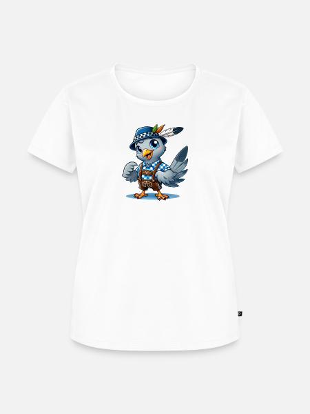 Taube in Tracht - Frauen Premium Bio T-Shirt -