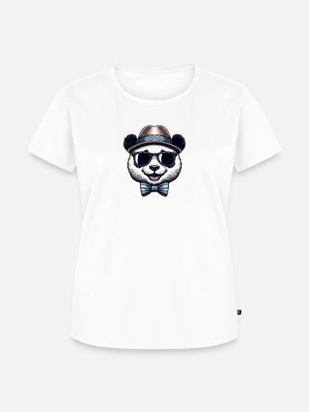 Stylischer Panda - Frauen Premium Bio T-Shirt - Weiß