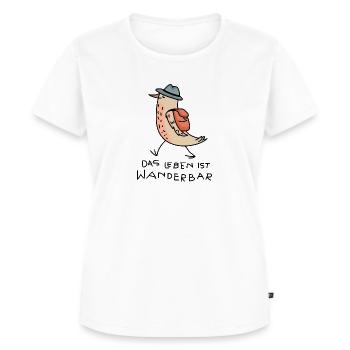 Vogel Wanderer lustig - Frauen Premium Bio T-Shirt - Weiß - Vorne - AI Model Female 172 dark (172cm)