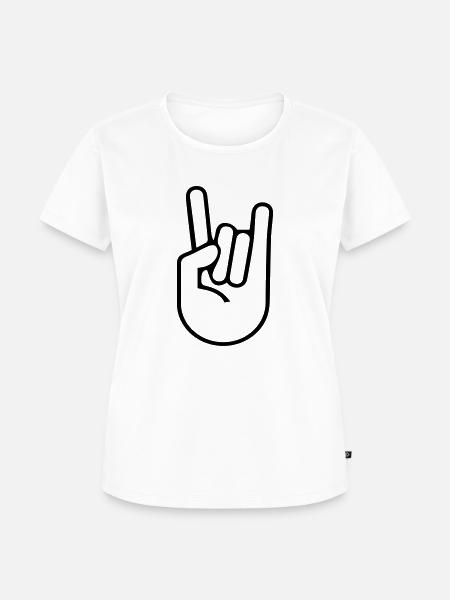Rock'n'Roll Hand - Frauen Premium Bio T-Shirt - Weiß