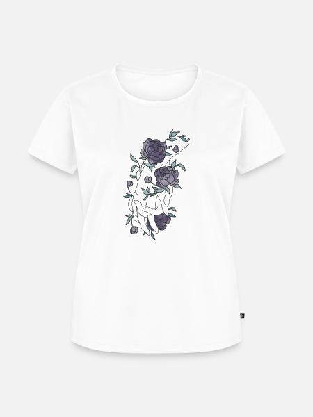 Hand Pfingstrose - Frauen Premium Bio T-Shirt - Weiß
