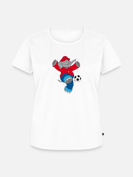 Benjamin Blümchen spielt Fußball - Frauen Premium Bio T-Shirt - Weiß