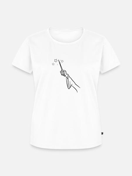 zauberer Zauberstab - Frauen Premium Bio T-Shirt - Weiß