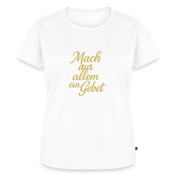 Gebed in goud - Vrouwen Premium Bio T-shirt - wit - Voor - AI Model Female 172 dark (172cm)