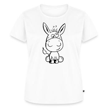Eselchen Comic Tier - Tiere - Esel - Women's Premium Organic T-shirt - white - Front - AI Model Female 172 dark (172cm)